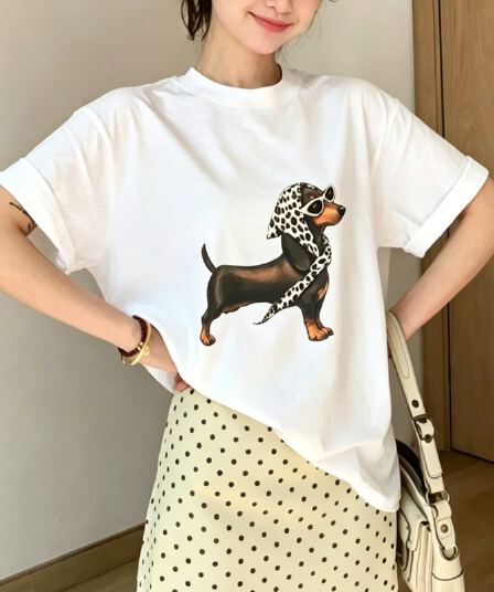 순면 이후 패키지 칼라 여름 드레스 한 부서 반팔 티셔츠 여성 한국 스타일 루즈핏 빅 사이즈 프린트