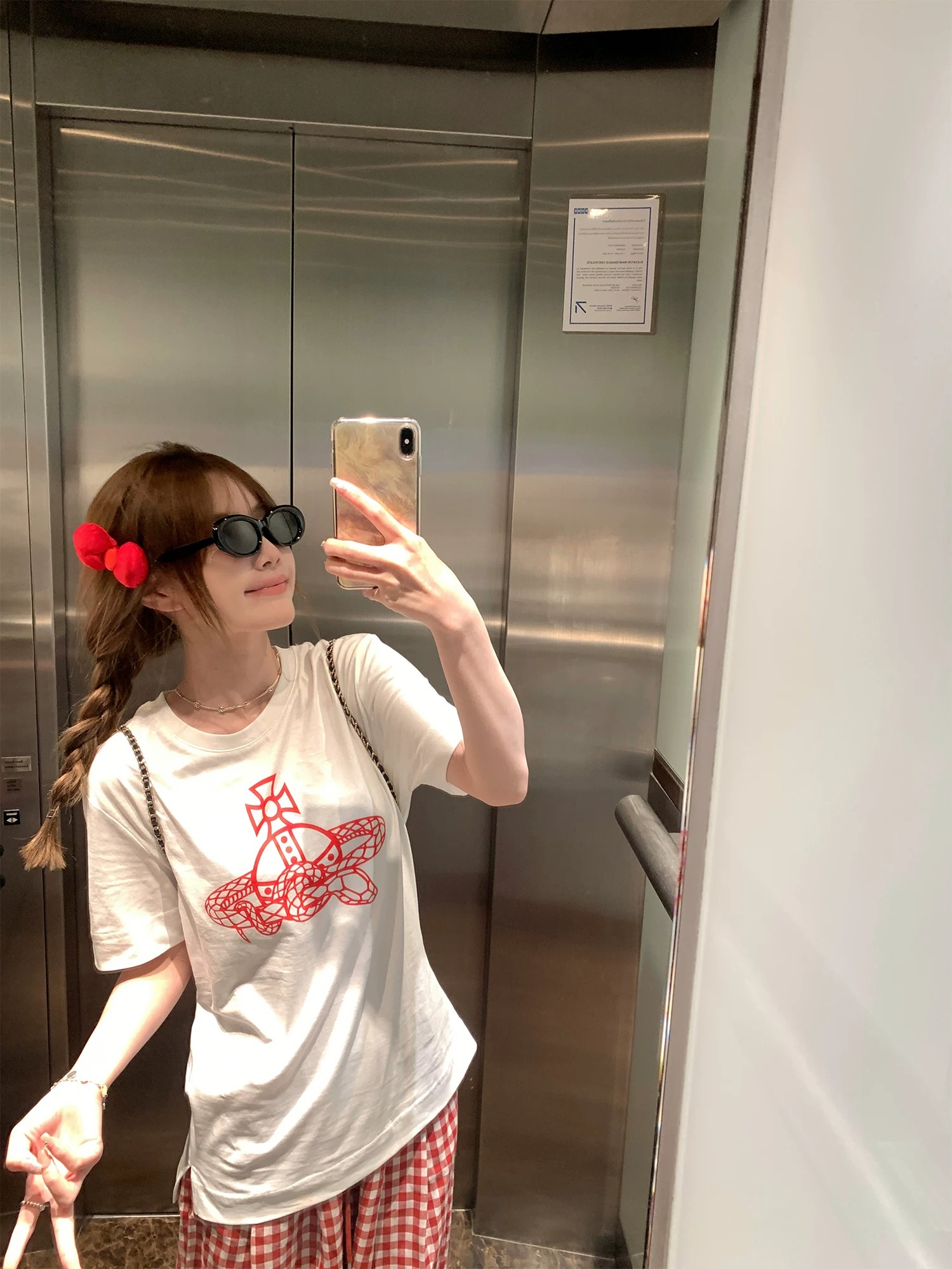 순면 이후 패키지 칼라 여름 드레스 한 부서 반팔 티셔츠 여성 한국 스타일 루즈핏 빅 사이즈 프린트