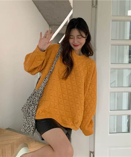 클립 실크 코튼 느긋한 개성 삼각형 다이아몬드 모양 루즈핏 캐주얼 다용도 후드티 여성