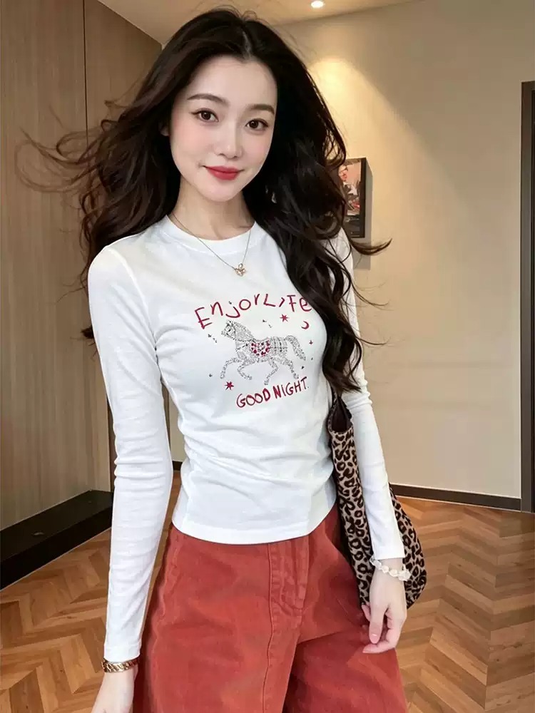 RY9570# 莫代尔 薄款/加绒 长袖T恤女打底衫