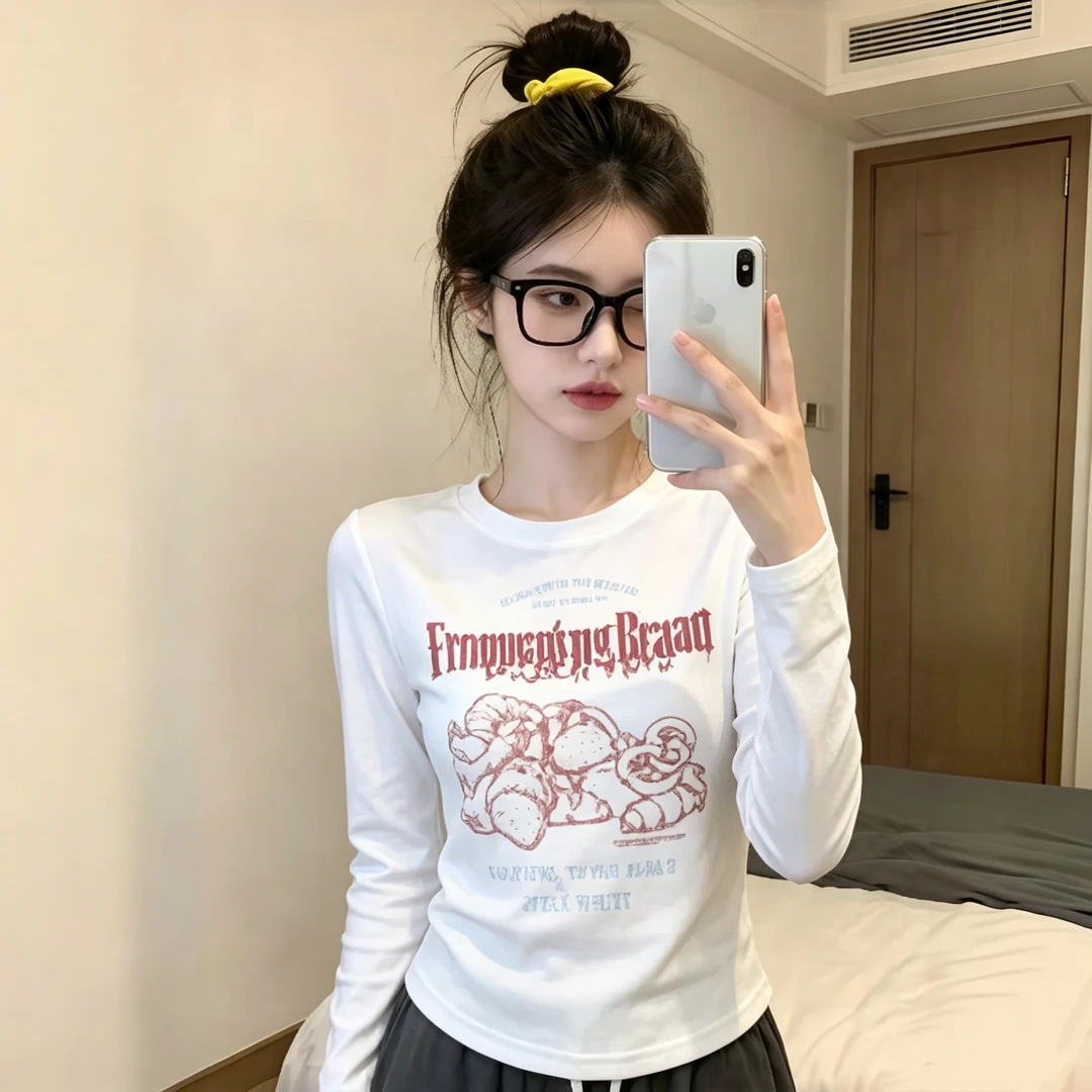 RY9569# 莫代尔 薄款/加绒 长袖T恤女打底衫