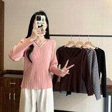 批发实拍 实价2025冬季大码女装新款针织打底衫纯欲风长袖上衣