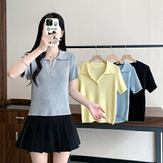 批发实拍 实价2026大码女装高级感针织短袖正肩显瘦遮肉上衣女