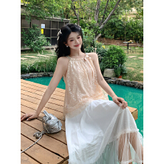 批发夏季新法式时尚娃娃衫气质垂感<b class='q'>半身裙</b>甜美百搭两件套装2026新款女