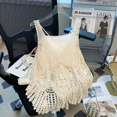 批发波西米亚风<b class='q'>镂空</b>针织吊带背心女夏叠穿设计感无袖上衣2026初夏穿搭