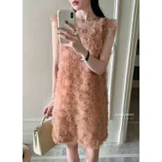 批发立体花朵纱纱裙小飞袖气质连衣裙温柔韩系气质小个子独特漂亮<b class='q'>裙子</b>