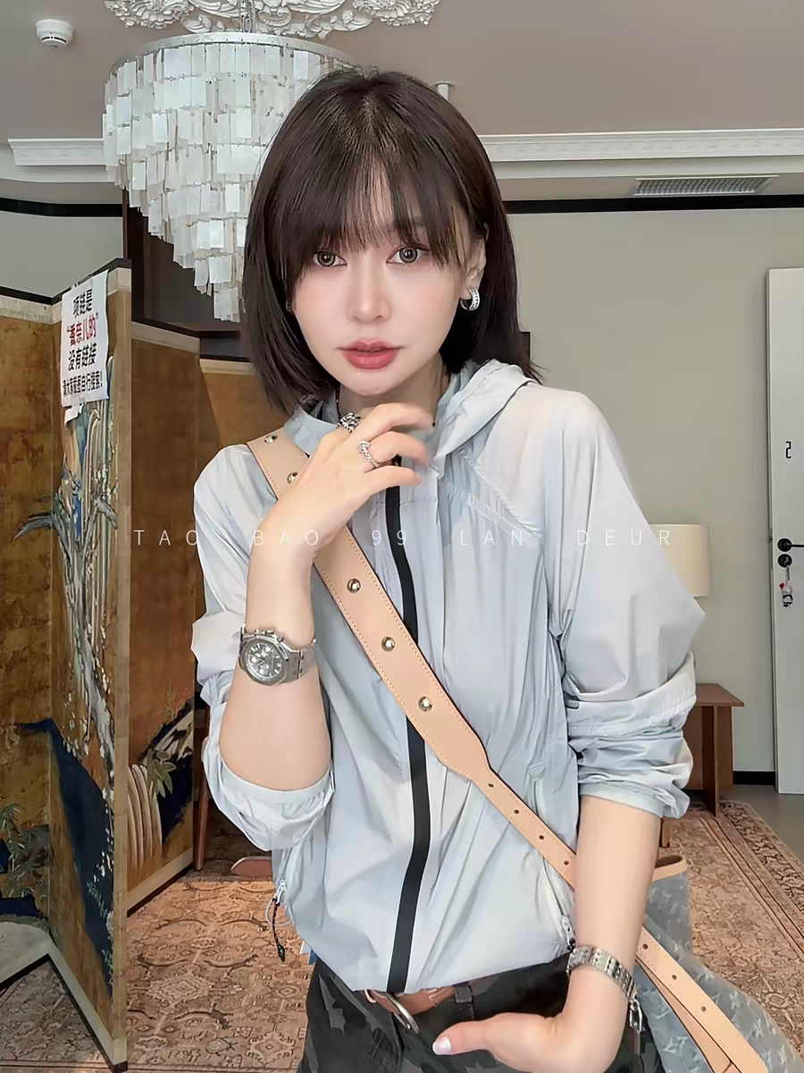 lan deur 달콤한 하나 여름 한 부서 다용도 자외선 차단 의류 캐주얼 얇은 스타일 재킷 맨위