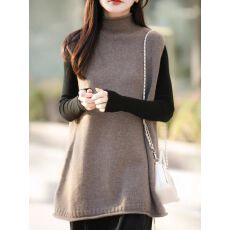 批发纯色长款针织马甲<b class='q'>外套</b>女洋气大码<b class='q'>女装</b>上衣春秋毛衣