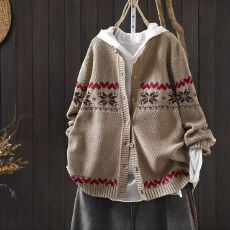 批发针织衫上衣女春新款2026复古毛织棉线小外搭时尚休闲宽松长袖开衫