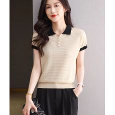 批发2025新款夏季薄款针织短袖t恤女时尚大码<b class='q'>妈妈装</b>宽松遮肉上衣