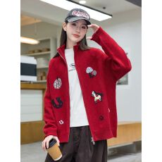批发刺绣针织开衫2026秋季新款时尚气质百搭减龄甜美少<b class='q'>女</b><b class='q'>毛衣</b>ins