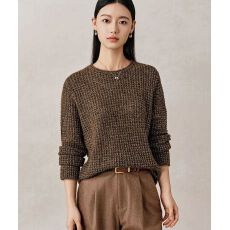 批发2026秋季<b class='q'>大码</b><b class='q'>女</b>装圆领长袖时尚针织衫宽松遮肉通勤上衣