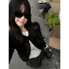 批发韩系复古假两件波点<b class='q'>针织</b><b class='q'>开衫</b>女2026春季设计感上衣