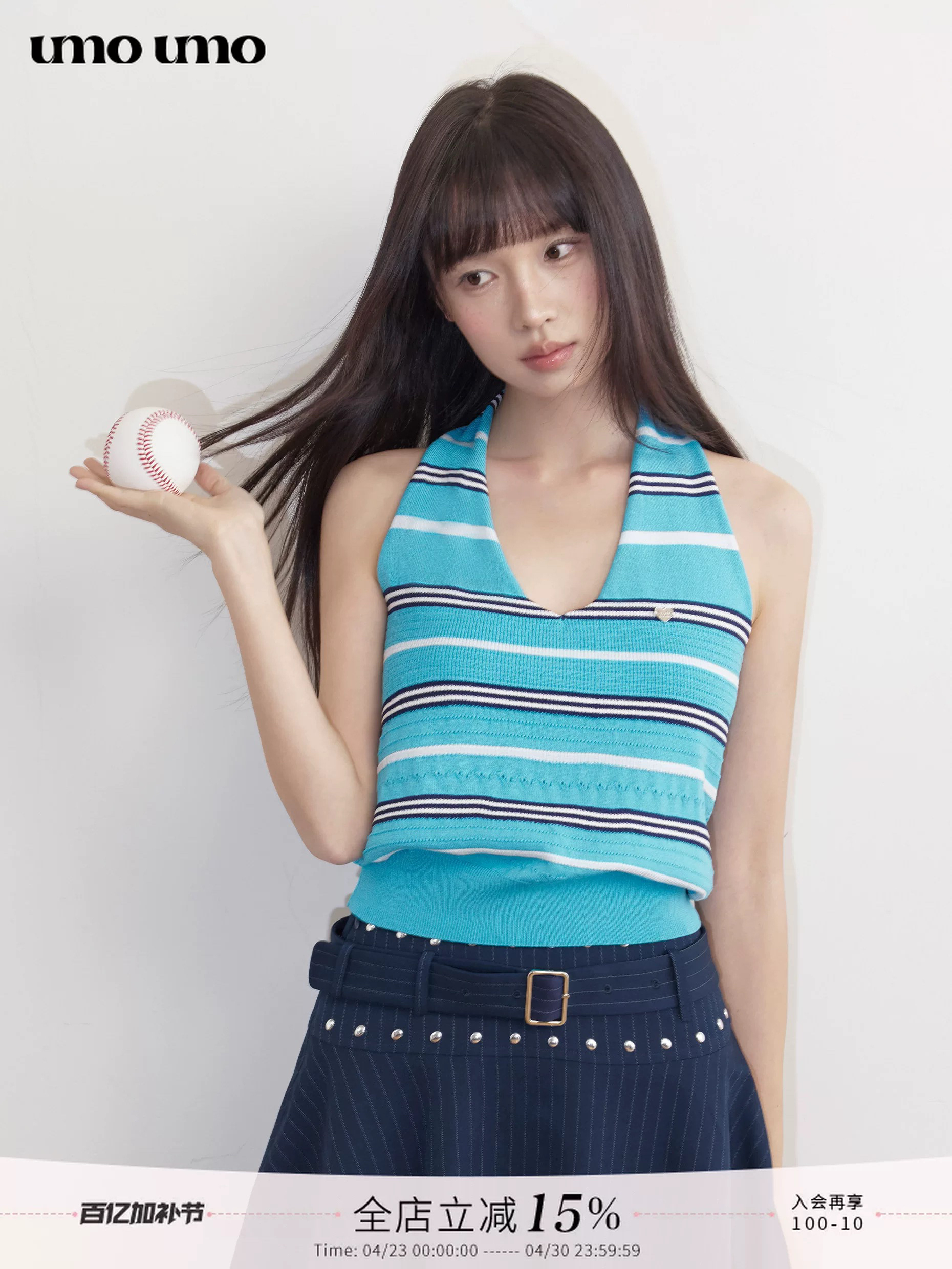 신선함 레트로 V넥 스트라이프 홀로우 아웃 행침 목 니트 슬립 몸매 가꾸기 슬림해 보이는 차가운 맨위