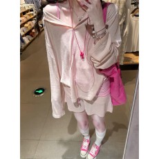 批发纯棉竹节棉  粉色半开领防晒衣罩衫女夏季宽松百搭上衣