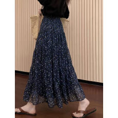 批发法式碎花<b class='q'>半身裙</b>女2026夏季新款大码高腰A字显瘦<b class='q'>百褶</b>蛋糕长裙垂感