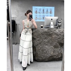 批发复古高级感西装V领无袖背心中<b class='q'>长款</b>半身裙两件套巨好看穿搭一整套