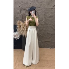 批发港风气质花衬衫2026春季新款H显瘦百搭精致减龄气质女装无袖上衣