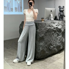 批发法式重工V领蕾丝短袖T恤女泡泡袖短款小衫上衣高腰阔腿<b class='q'>裤</b><b class='q'>休闲</b>套装