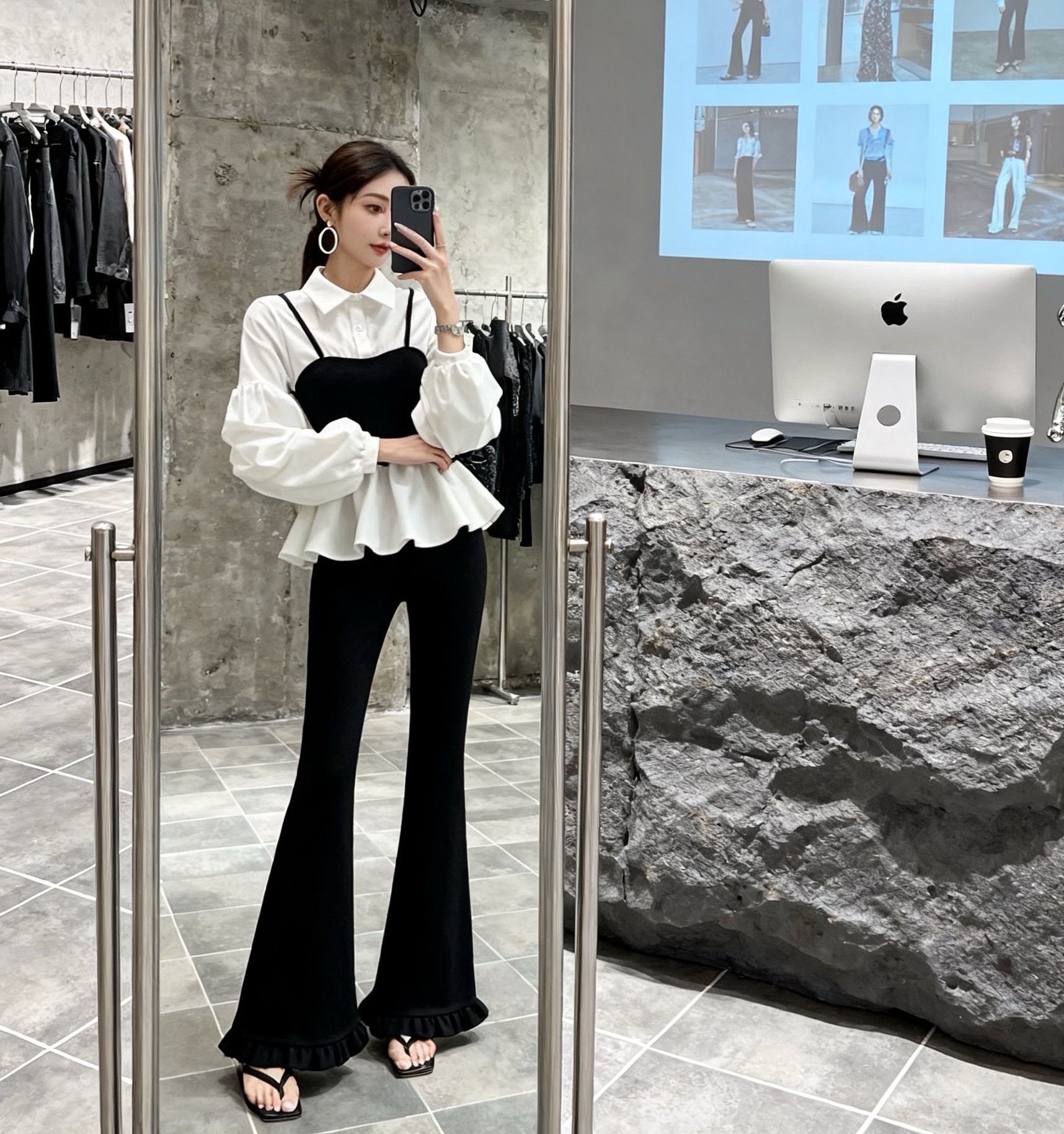 BY33306# 假两件马甲叠...