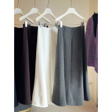 批发25秋冬新款韩版加绒加厚仿羊绒半身裙女垂感高腰显瘦A字中长伞裙