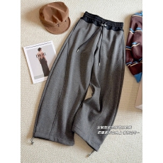 批发加绒加厚拼接撞色腰休闲<b class='q'>阔腿裤</b>女秋冬季仿羊绒复合<b class='q'>婴儿</b>绒直筒<b class='q'>裤</b>潮