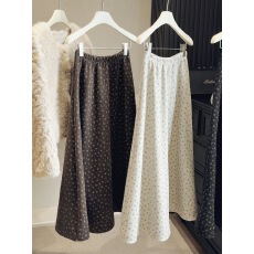 批发25秋冬新款韩系加厚碎花毛呢半身裙女高腰<b class='q'>百搭</b>显瘦A字中长半身裙