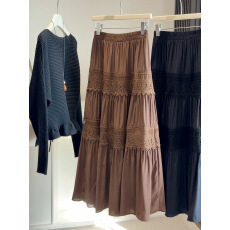 批发早春新款气质钩花镂空蕾丝<b class='q'>半身裙</b>女高腰显瘦a<b class='q'>字</b>半<b class='q'>裙</b>层层蛋糕<b class='q'>裙</b>潮