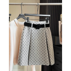批发复古波点高腰毛呢<b class='q'>半身裙</b>女2025秋冬新款百搭修身显瘦A<b class='q'>字</b>百搭中<b class='q'>裙</b>