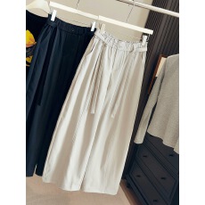 批发<b class='q'>韩版</b>系带休闲弯刀裤女2026春秋新款高腰显瘦梨形身材宽松阔腿裤子