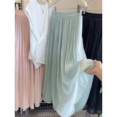 批发超仙垂感半身裙女夏季长款度假仙女裙子2026新款珠光纱<b class='q'>拖地</b><b class='q'>长裙</b>