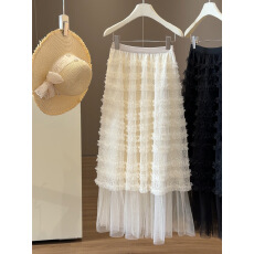 批发韩系甜美重工网纱<b class='q'>半身</b>裙女夏季2026新款仙气蓬蓬显瘦长款蛋糕裙子