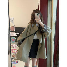 批发小众设计感短款风衣外套女2025秋冬新款法式复古宽松