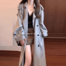 批发2025秋季新款中长款洋气英伦风衣女小个子韩系ins西装外套潮