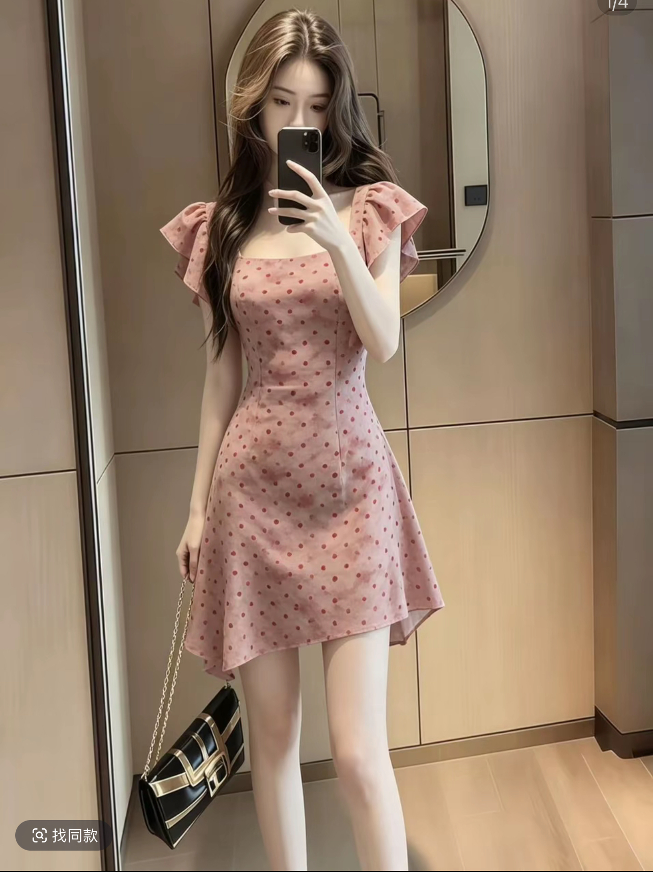 여름 새로운 프랑스식 레트로 허리 수축 슬림해 보이는 도트 무늬 품격 드레스 패션 고급 센스 작은 대중 타이트 스커트 몸매 가꾸기