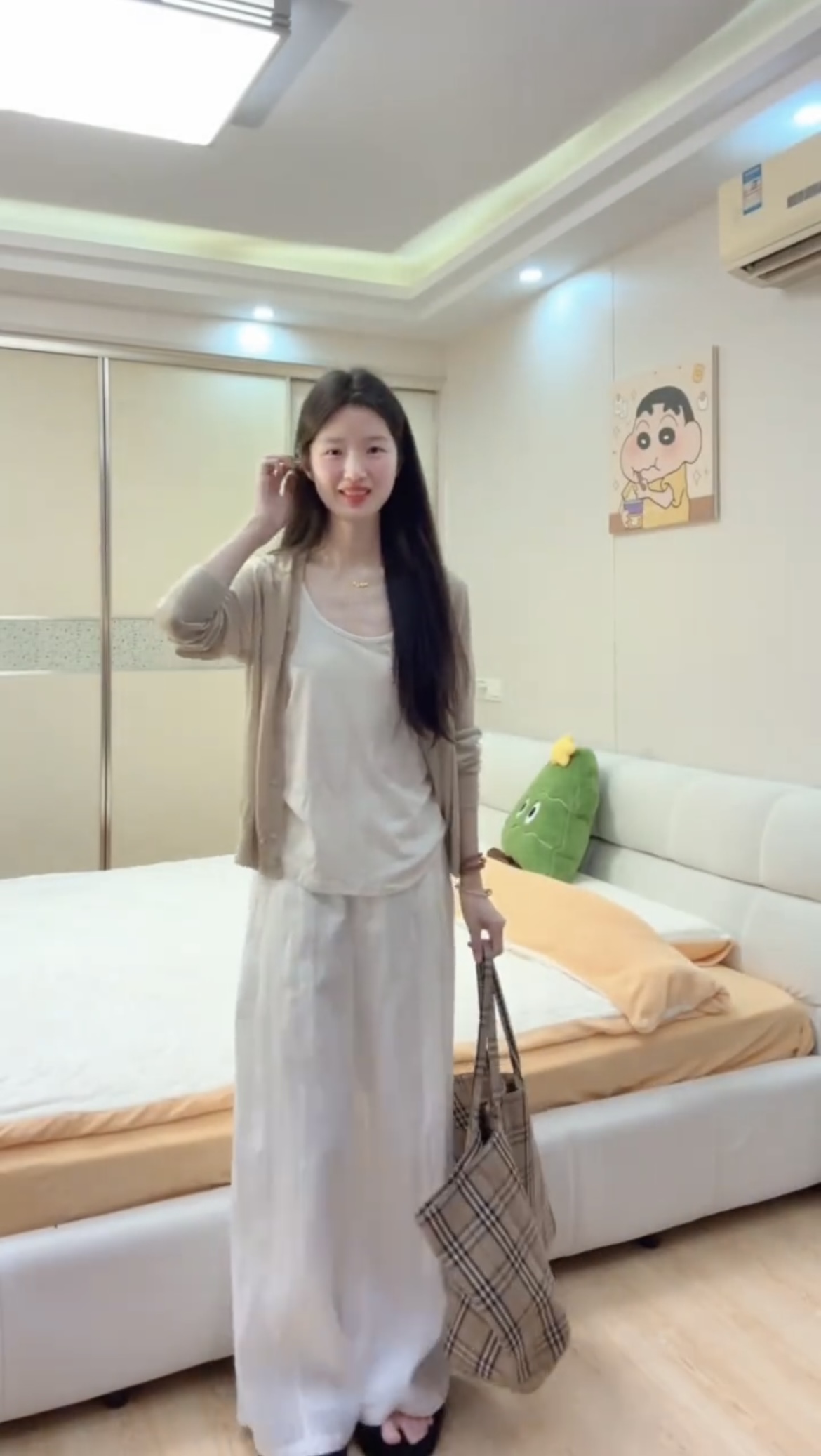 느긋한 바람 니트 플러스 다용도 슬립 플러스 캐주얼 오래된 돈 바람 캐주얼 바지 3종 세트