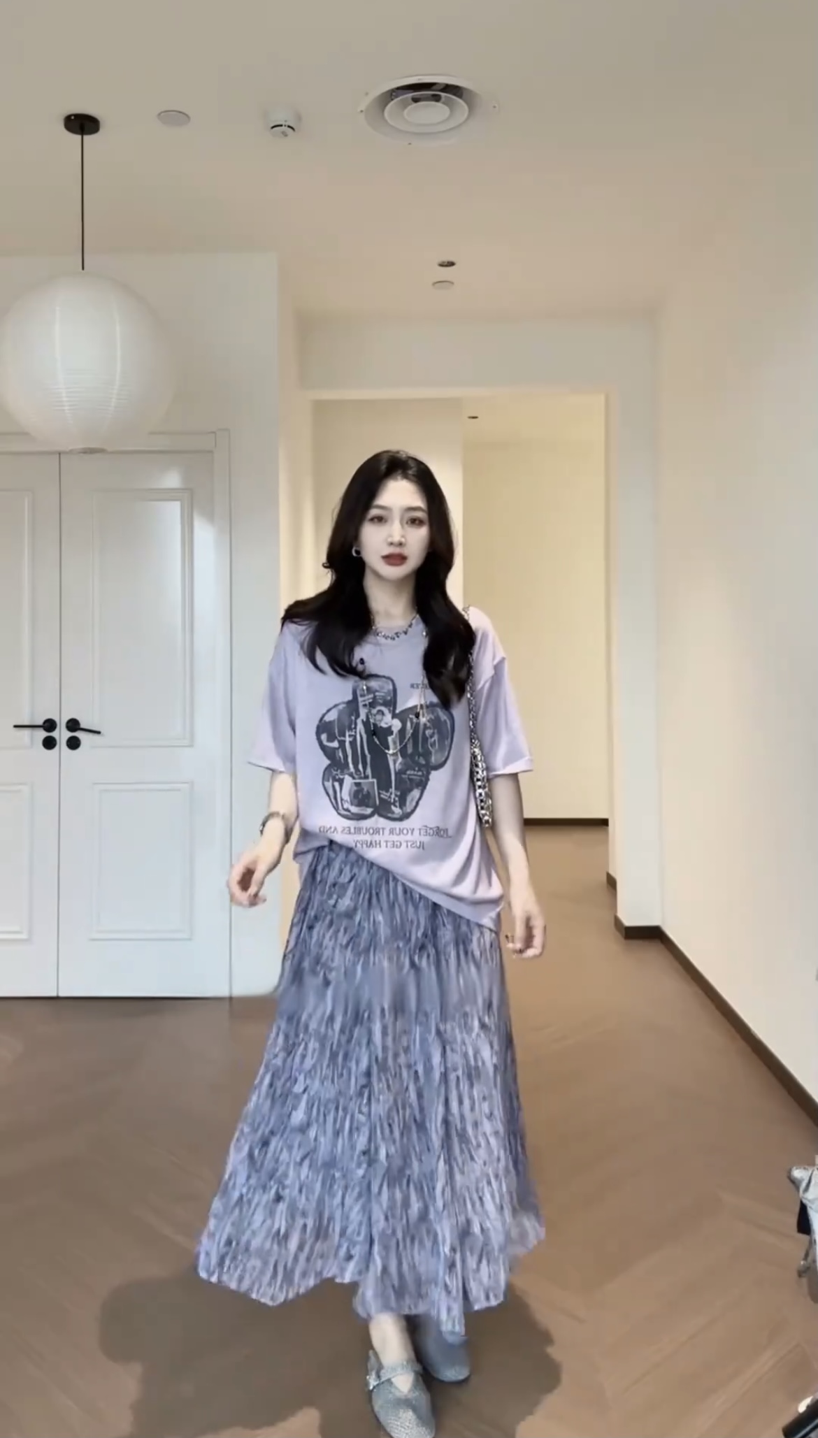 흔들어서 톤 폭발 한 부서 다용도 티셔츠 꽃무늬 반 스커트 세트