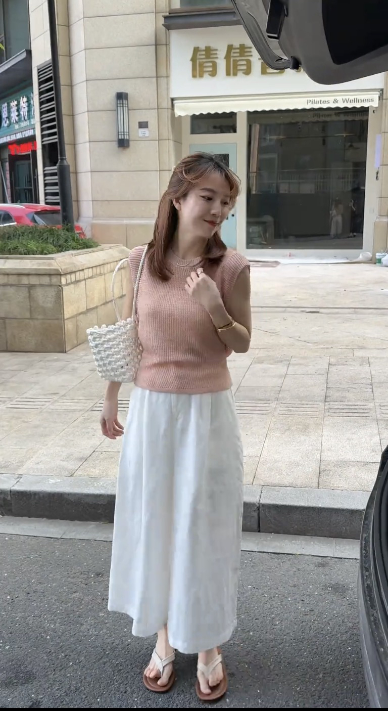 qiongqiong 인력 섹션 디자인 센스 이후 레이스업 슬림해 보이는 다용도 어깨 민소매 얼음 실크 셔츠 바지 세트