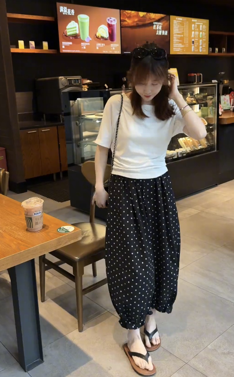 초여름 고유 한 아름다운 작은 세트 여성 레이스 조각 맨위 도트 무늬 와이드 레그 팬츠 슬림해 보이는 표지 고기 캐주얼 투피스 세트