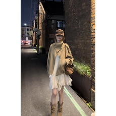 批发尤尼尼秋冬高级感修身显瘦<b class='q'>连衣</b>裙女加风衣外套套装