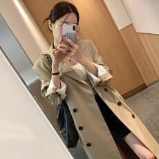 批发韩国东大门复古气质英伦风高级感双排扣休闲长款西装外套