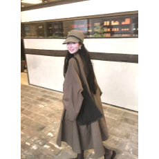 批发实拍实价  全棉row风中长款风衣外套女2025新款时髦大A摆伞形大衣