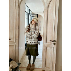 批发实拍实价  费尔岛毛领马甲背心2025新款复古学院毛绒茸无袖外套女