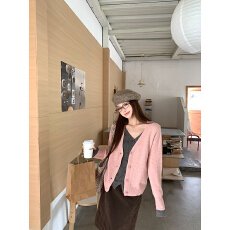 批发实拍实价  韩系软糯撞色假两件粗针针织毛衣<b class='q'>开衫</b>