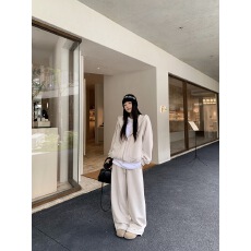 批发实拍实价 高克重加厚双面奥粒绒韩系懒人连帽卫衣+绒感休闲<b class='q'>裤</b>