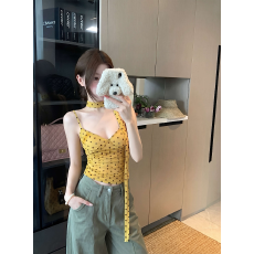 批发实拍实价  波点扎染印花小吊带背心设计感小众辣妹内搭上衣女夏<b class='q'>秋</b>