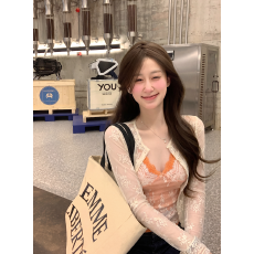 批发实拍实价  '暮光少女'纯欲蕾丝提花吊带+蕾丝开衫两件套女