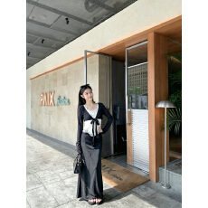 批发实拍 纯欲性感V领绑带长袖罩衫上衣女垂感宽松蕾丝<b class='q'>半身裙</b>