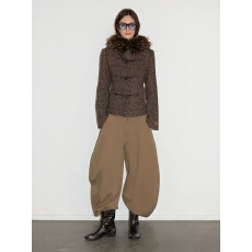 批发复古<b class='q'>花朵</b>纽扣半身裙女2025秋冬季新款棕色裙子中长款