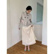 批发<b class='q'>短袖</b>灰色双排扣双面呢大衣女短款小个子羊毛毛呢外套冬